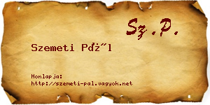 Szemeti Pál névjegykártya