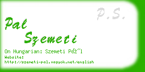 pal szemeti business card